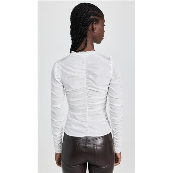 ALC Beckett Top Whisper White Silk Ruffle Corp Coquette Scandi Princess Ballet - Picture 3 of 7